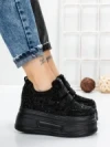 Pantofi Sport Dama cu Platforma 3591-8 BLACK | MEI
