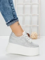 Pantofi Sport Dama cu Platforma 3591-6 WHITE | MEI