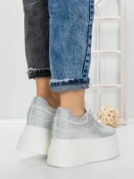 Pantofi Sport Dama cu Platforma 3591-6 WHITE | MEI