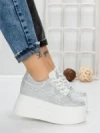 Pantofi Sport Dama cu Platforma 3591-6 WHITE | MEI