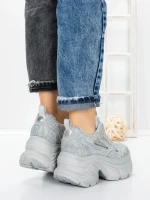 Pantofi Sport Dama cu Platforma 3561 SILVER | MEI