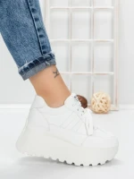 Pantofi Sport Dama cu Platforma 3570 WHITE | MEI