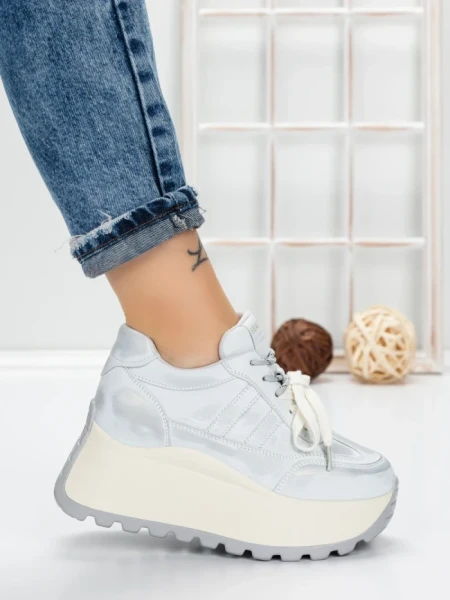 Pantofi Sport Dama cu Platforma 3570 SILVER | MEI