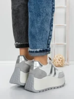 Pantofi Sport Dama cu Platforma 3596 SILVER | MEI