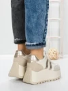 Pantofi Sport Dama cu Platforma 3596 BEIGE | MEI