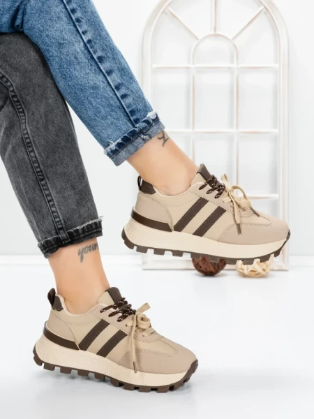 Sneakers Dama 5WL115 BEIGE-KHAKI | MEI