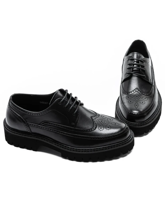 Pantofi Casual Barbati din piele naturala 5NXE67 BLACK | PANTOFUL