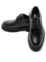 Pantofi Casual Barbati din piele naturala 5NXE67 BLACK | PANTOFUL