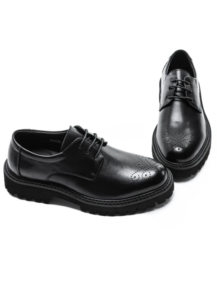 Pantofi Casual Barbati din piele naturala 5NXE68 BLACK | PANTOFUL