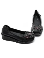 Balerini Dama din piele naturala F166 BLACK | ADVANCER