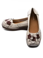 Balerini Dama din piele naturala F166 CREAM | ADVANCER