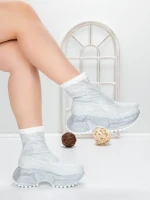 Pantofi Sport Dama cu Platforma 5WL110 WHITE | MEI