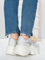 Pantofi Sport Dama cu Platforma 5WL112 WHITE | MEI