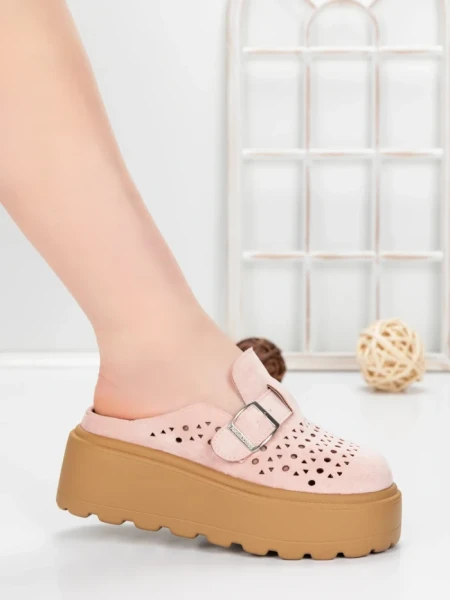 Papuci Dama cu Platforma 5WL113 PINK | MEI