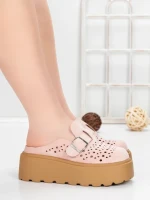 Papuci Dama cu Platforma 5WL113 PINK | MEI