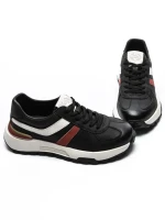Pantofi Sport Barbati din piele naturala 5317 BLACK-RED | ADVANCER