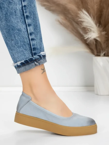 Balerini Dama din piele naturala N3301 BLUE | ADVANCER