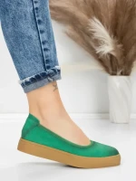 Balerini Dama din piele naturala N3301 GREEN | ADVANCER