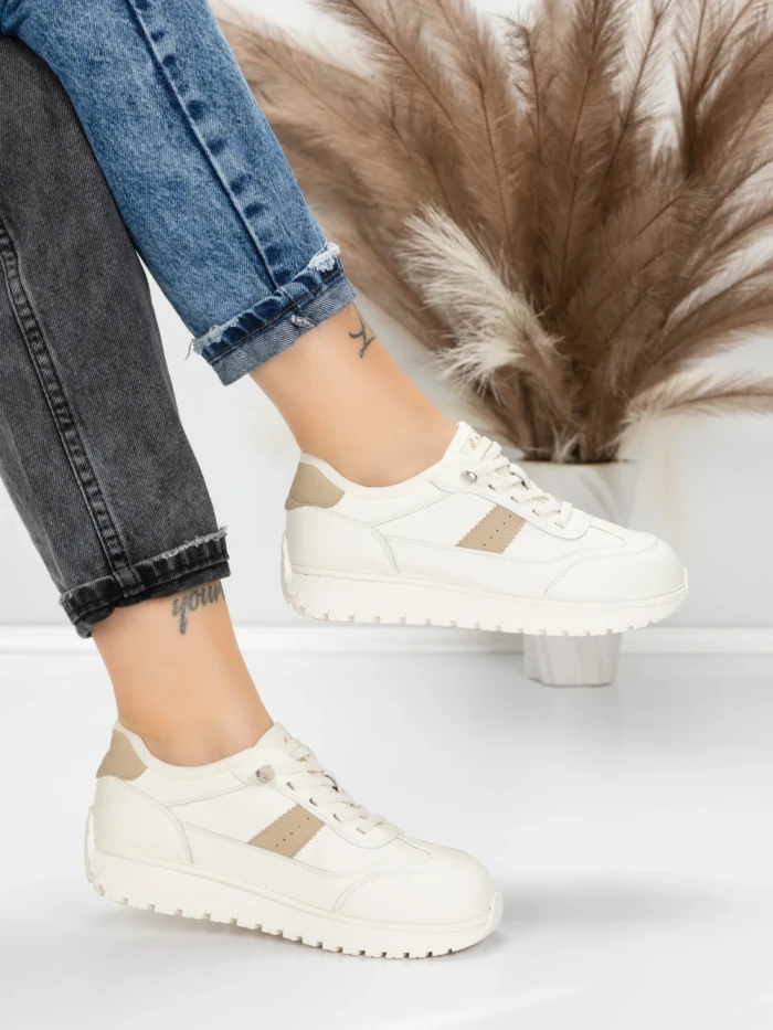 Pantofi Sport Dama din piele naturala KM5503 APRICOT | ADVANCER