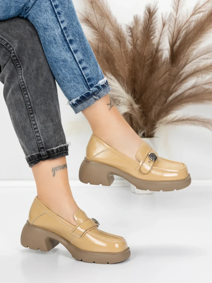 Pantofi Casual Dama din piele naturala 558058-7 APRICOT | ADVANCER