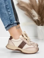 Pantofi Sport Dama din piele naturala KM3309 COFFEE | ADVANCER