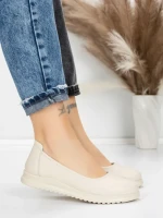 Balerini Dama din piele naturala 6651 CREAM | ADVANCER