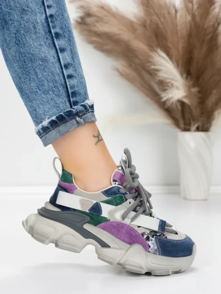 Pantofi Sport Dama din piele naturala Y5759-1 BLUE | ADVANCER