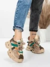 Pantofi Sport Dama din piele naturala HY2986 CREAM-GREEN | FRANCO GERARDO