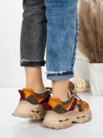 Pantofi Sport Dama din piele naturala HY2986 APRICOT-WINE | FRANCO GERARDO