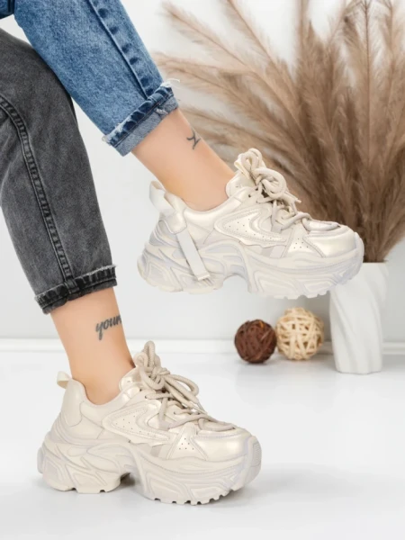 Pantofi Sport Dama din piele naturala 918-1 CHAMPAGNE | FRANCO GERARDO