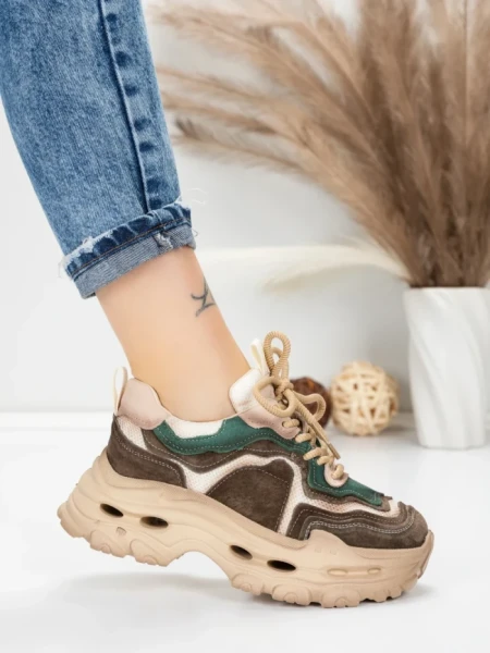 Pantofi Sport Dama din piele naturala HY2926-1 GREEN | FRANCO GERARDO