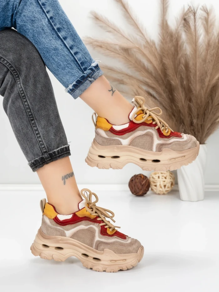 Pantofi Sport Dama din piele naturala HY2926-1 RED | FRANCO GERARDO