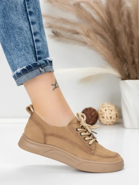 Pantofi Sport Dama din piele naturala 2535 KHAKI | FRANCO GERARDO