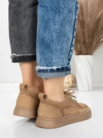 Pantofi Sport Dama din piele naturala 2535 KHAKI | FRANCO GERARDO