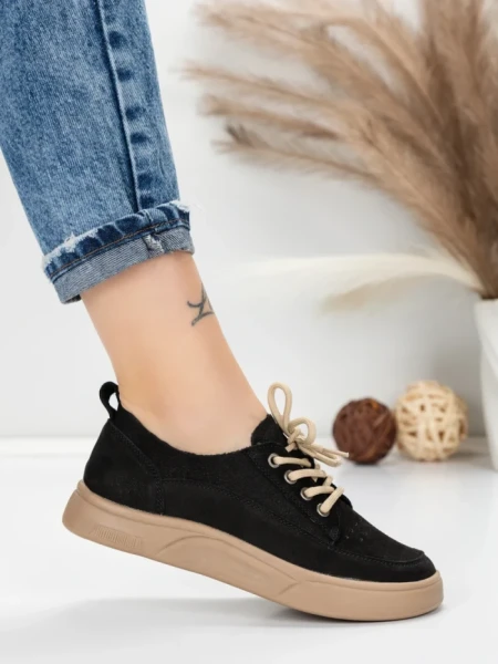 Pantofi Sport Dama din piele naturala 2535 BLACK | FRANCO GERARDO