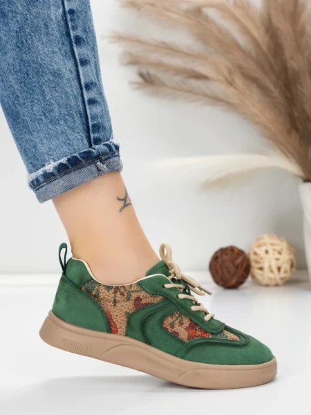 Pantofi Sport Dama din piele naturala 2536 GREEN | FRANCO GERARDO