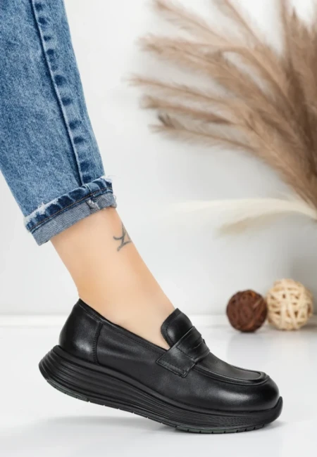 Pantofi Casual Dama din piele naturala 16-7 BLACK | FRANCO GERARDO