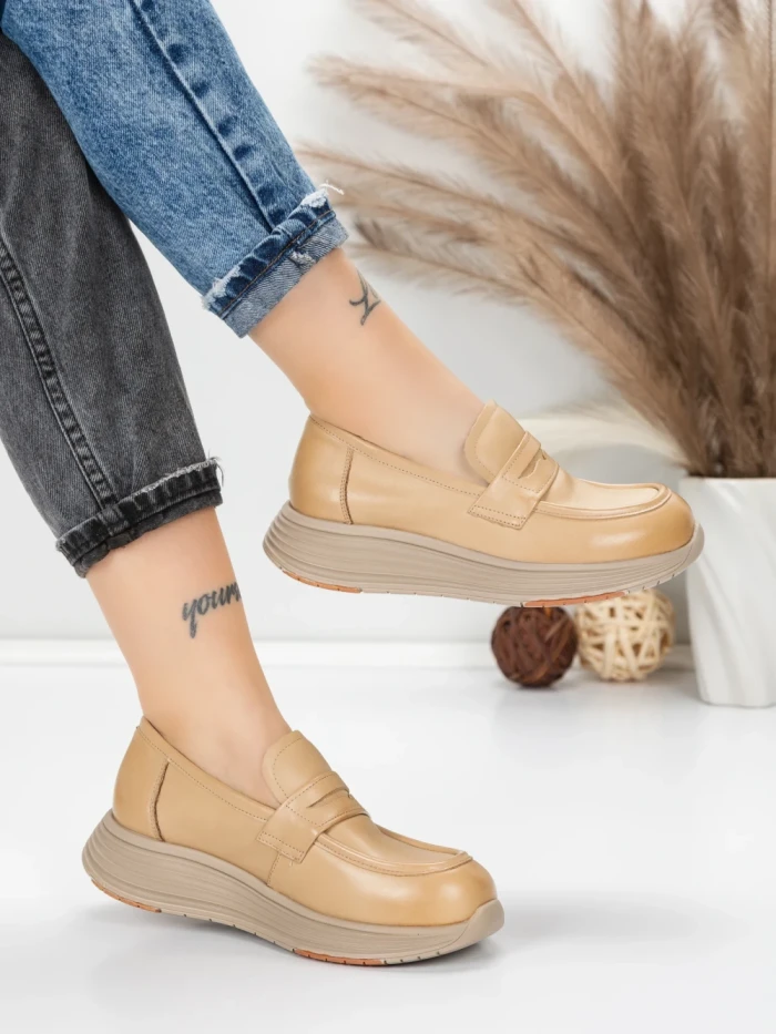 Pantofi Casual Dama din piele naturala 16-7 APRICOT | FRANCO GERARDO