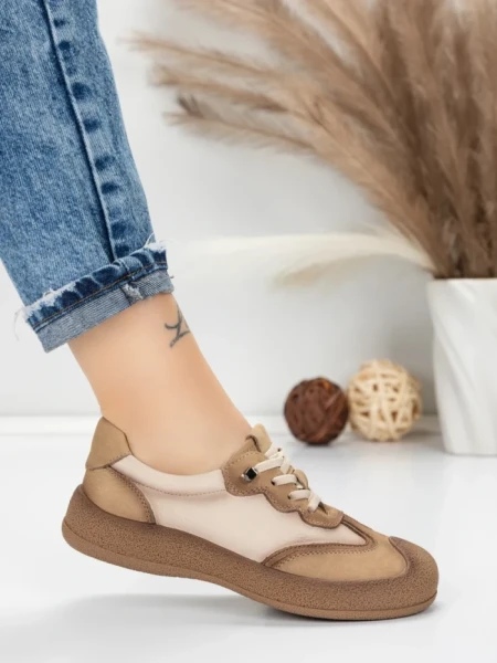 Pantofi Sport Dama din piele naturala 65852 APRICOT | FRANCO GERARDO