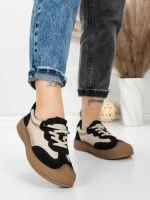 Pantofi Sport Dama din piele naturala 65852 BLACK | FRANCO GERARDO