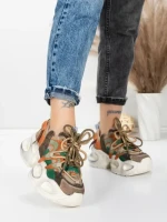 Pantofi Sport Dama din piele naturala HY8988-1 BROWN-GREY | FRANCO GERARDO