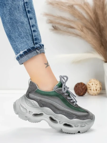 Pantofi Sport Dama din piele naturala HY6376 GREEN | FRANCO GERARDO