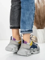 Pantofi Sport Dama din piele naturala HY6383 DARK BLUE-PURPLE | FRANCO GERARDO