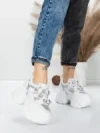Pantofi Sport Dama cu Platforma 6166-86 WHITE | MEI