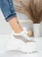 Pantofi Sport Dama cu Platforma 0897-36 WHITE | MEI
