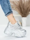 Pantofi Sport Dama cu Platforma 6166-88 SILVER | MEI
