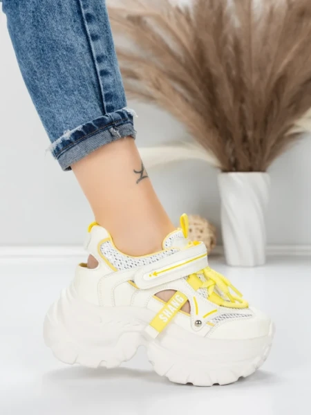Pantofi Sport Dama cu Platforma 0897-27 YELLOW | MEI