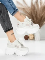 Pantofi Sport Dama cu Platforma 0897-16 WHITE | MEI