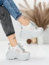 Pantofi Sport Dama cu Platforma 0897-16 SILVER | MEI