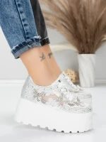 Pantofi Sport Dama cu Platforma 6208-36 WHITE | MEI